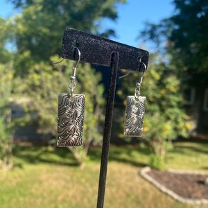 Silver metal earrings